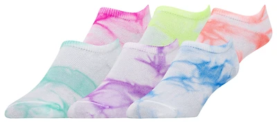 CSG 6 Pack Bright Tie-Dye No Show Socks