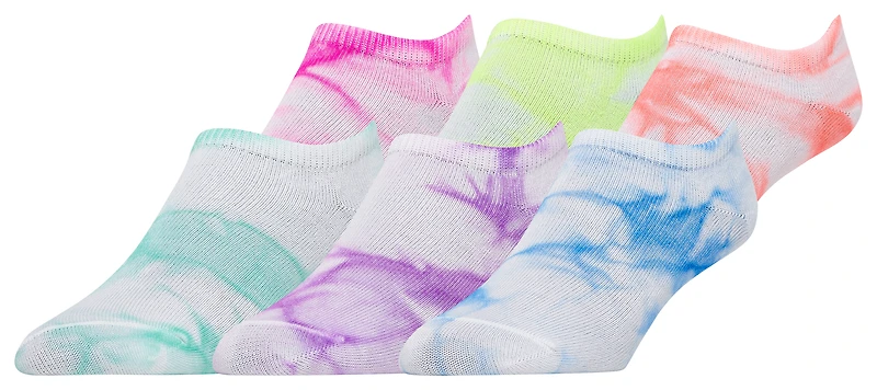 CSG 6 Pack Bright Tie-Dye No Show Socks