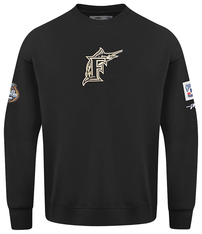 Pro Standard Marlins Champs Drop Shoulder Crew - Men's