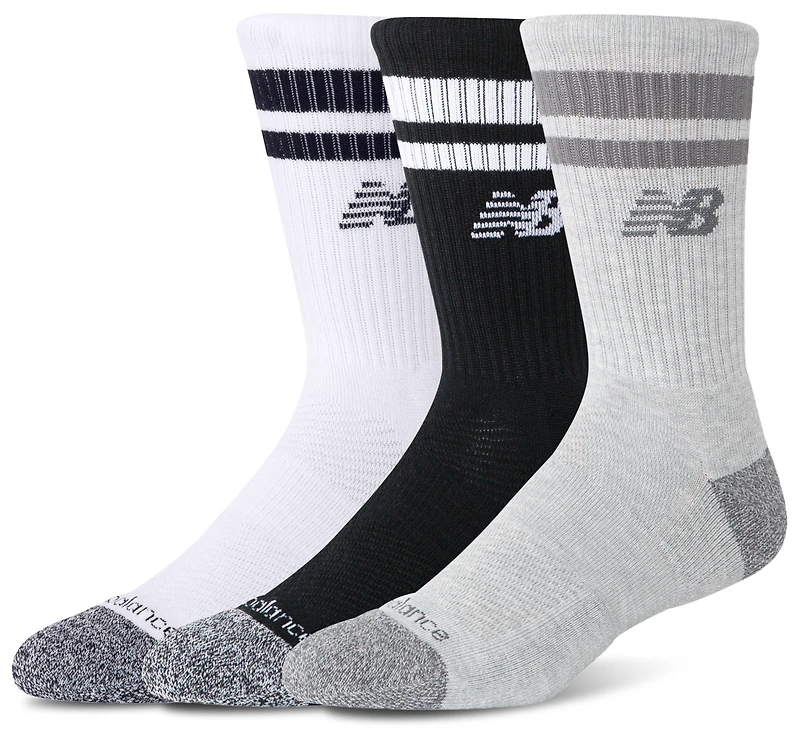 New Balance Cushion 3 Stripes Crew Socks Pack - Adult