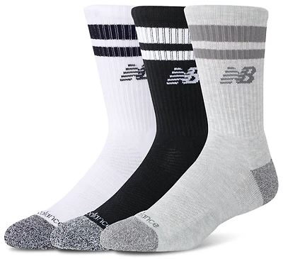 New Balance Cushion 3 Stripes Crew Socks Pack - Adult