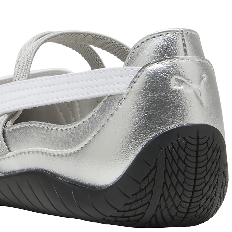 PUMA Girls Speedcat Ballet - Girls' Grade School Shoes Metallic Ash Grey/Puma White
