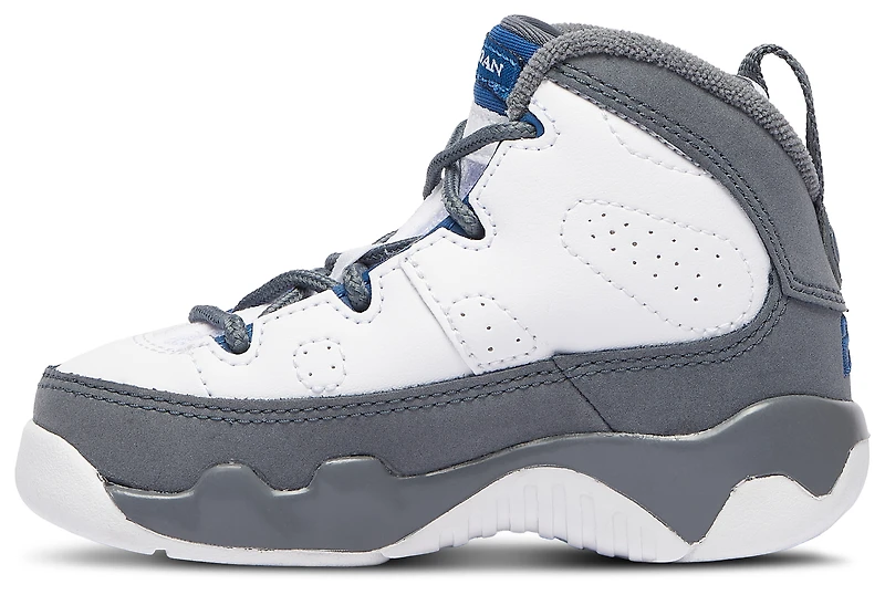 Jordan Boys Retro 9 - Boys' Toddler Basketball Shoes White/French Blue/Flint Grey
