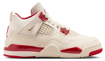 Jordan Girls Retro 4 - Girls' Preschool Basketball Shoes Pale Ivory/Red