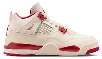 Jordan Girls Retro 4 - Girls' Preschool Basketball Shoes Pale Ivory/Red