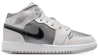 Jordan Boys Air 1 Mid - Boys' Grade School Shoes Photon Dust/Blue Chill