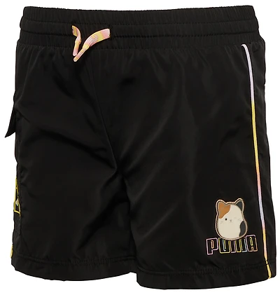 PUMA Girls PUMA x Squishmallows Woven Cargo Shorts - Girls' Preschool Gold/Black Size 5
