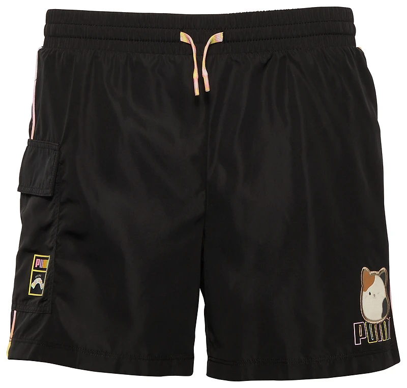 PUMA Girls x Squishmallows Woven Cargo Shorts - Girls' Grade School Gold/Black