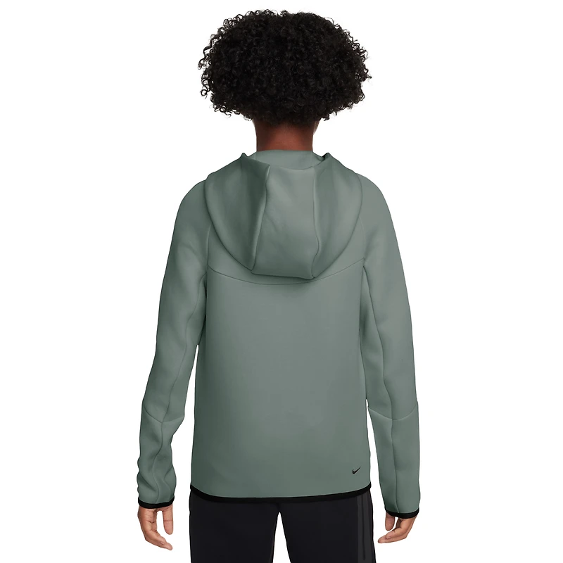 Nike Boys Tech Fleece Full-Zip - Boys' Grade School Black/Clay Green