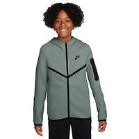 Nike Boys Tech Fleece Full-Zip - Boys' Grade School Black/Clay Green