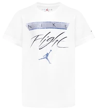 Jordan Boys Jordan AJ 4 Flight Reimagined T-Shirt - Boys' Preschool White/Blue Size 6