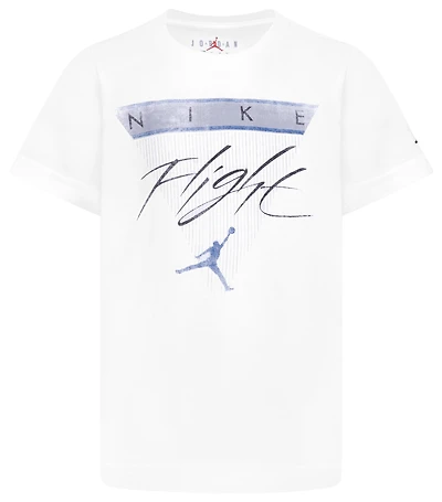 Jordan Boys Jordan AJ 4 Flight Reimagined T-Shirt - Boys' Preschool White/Blue Size 6