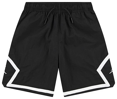 Jordan Boys Jordan Poolside Woven Diamond Short - Boys' Grade School Black/Black Size M