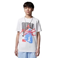 Jordan Boys Fadeaway Flight S/S T-Shirt - Boys' Grade School White/White