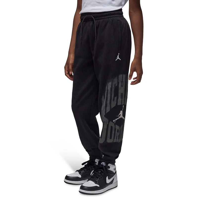 Jordan Boys MVP HBR Jumpman Fleece Pants - Boys' Grade School Black/Grey