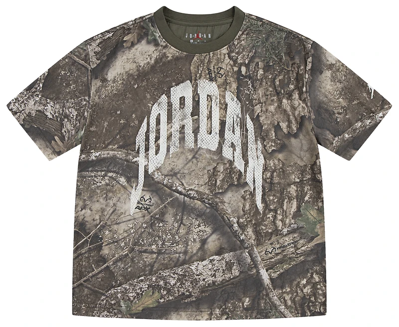 Jordan Boys MVP Distressed WM Short Sleeve T-Shirt - Boys' Grade School Olive/Tan