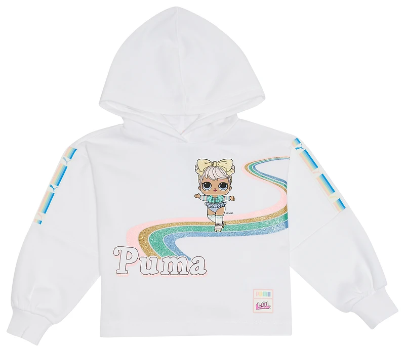 PUMA Girls PUMA LOL Dawn Fleece Hoodie - Girls' Toddler White/Multi Size 2T