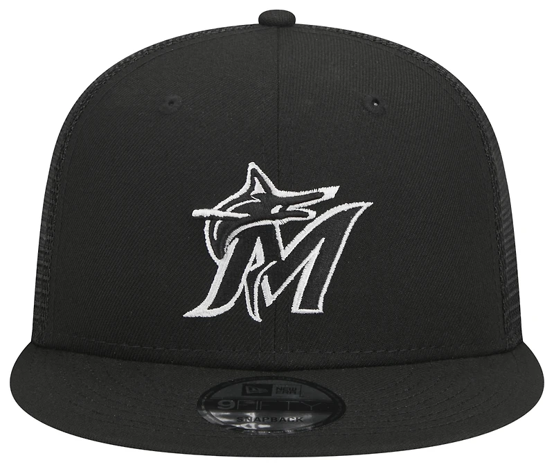 New Era Marlins Evergreen Trucker Hat - Men's
