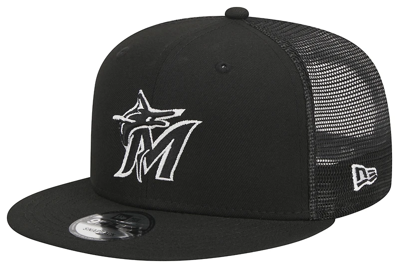 New Era Marlins Evergreen Trucker Hat - Men's
