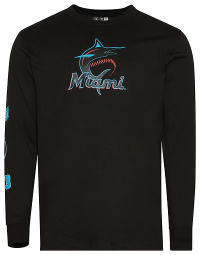 New Era Miami Marlins Custom L/S T-Shirt - Men's