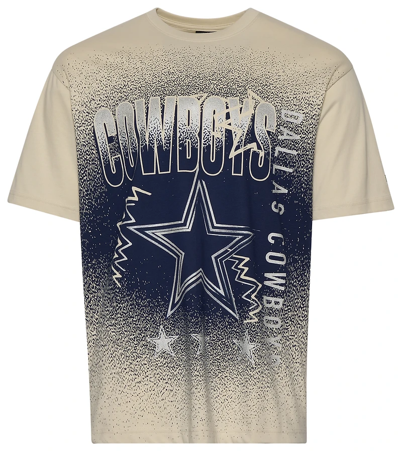 New Era Mens Cowboys 3063 OVS T-Shirt - Cream/Multi