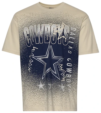 New Era Mens Cowboys 3063 OVS T-Shirt - Cream/Multi