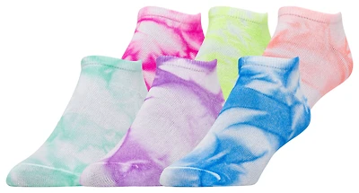 CSG 6 Pack Bright Tie-Dye No Show Socks