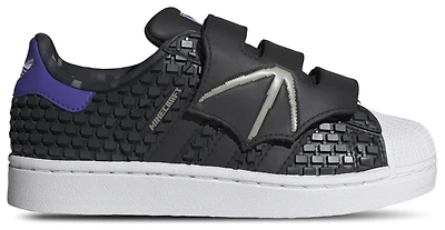 adidas Girls Minecraft Superstar II - Girls' Preschool Shoes Black/Purple