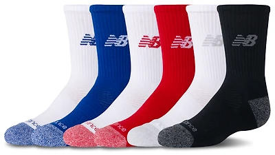 New Balance Active Cushion 6PK Crew Socks - Boys' Grade School