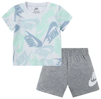 Nike Boys Nike NSW Futura Toss 2 Piece Shorts Set - Boys' Infant White/Grey Size 12MO