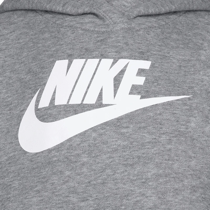 Nike Boys NSW Club HBR Pullover Hoodie - Boys' Preschool White/Dark Grey Heather