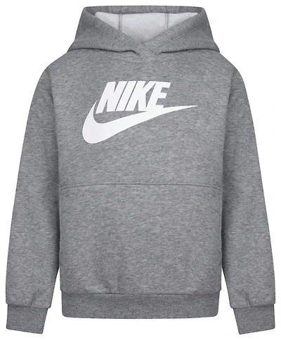 Nike Boys NSW Club HBR Pullover Hoodie - Boys' Preschool White/Dark Grey Heather