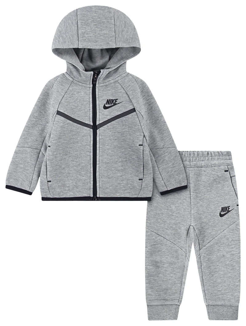 Nike Boys Tech Fleece Full-Zip Set - Boys' Infant Black/Dark Grey Heather