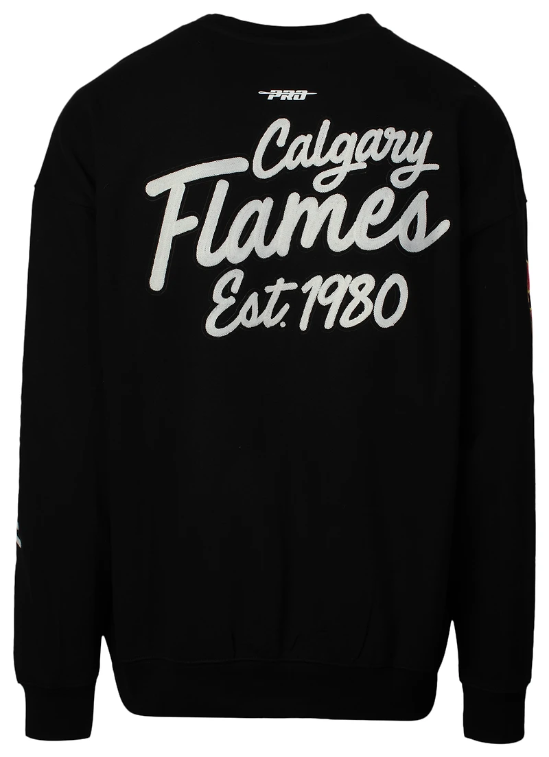 Pro Standard Haut à col ras du cou NHL Calgary Flames Script - Pour hommes