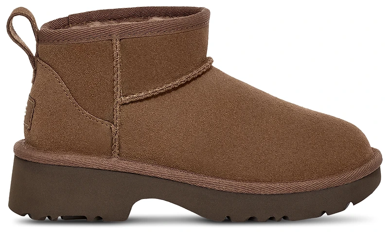 UGG Girls Ultra Mini New Heights - Girls' Grade School Shoes Hickory/Brown