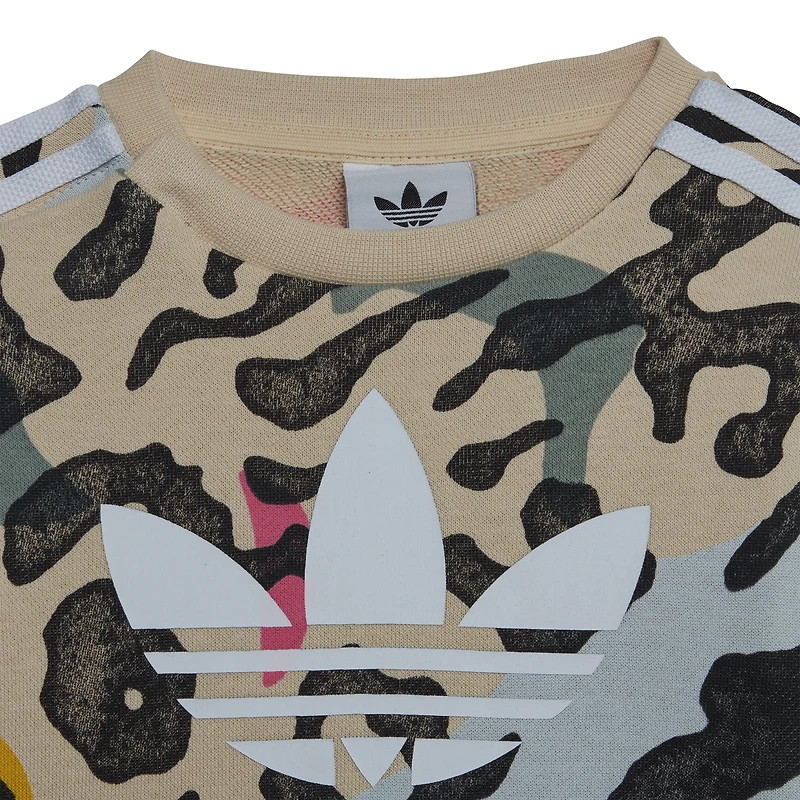 adidas All Over Print Animal Crew Set  - Girls' Toddler