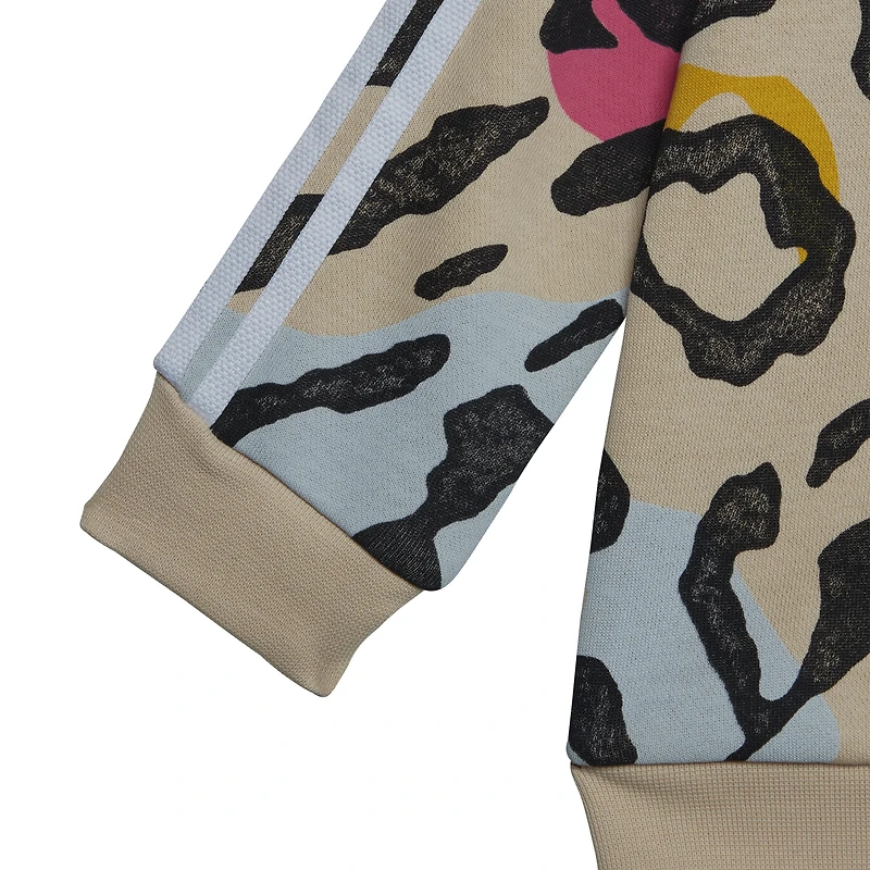adidas All Over Print Animal Crew Set  - Girls' Toddler