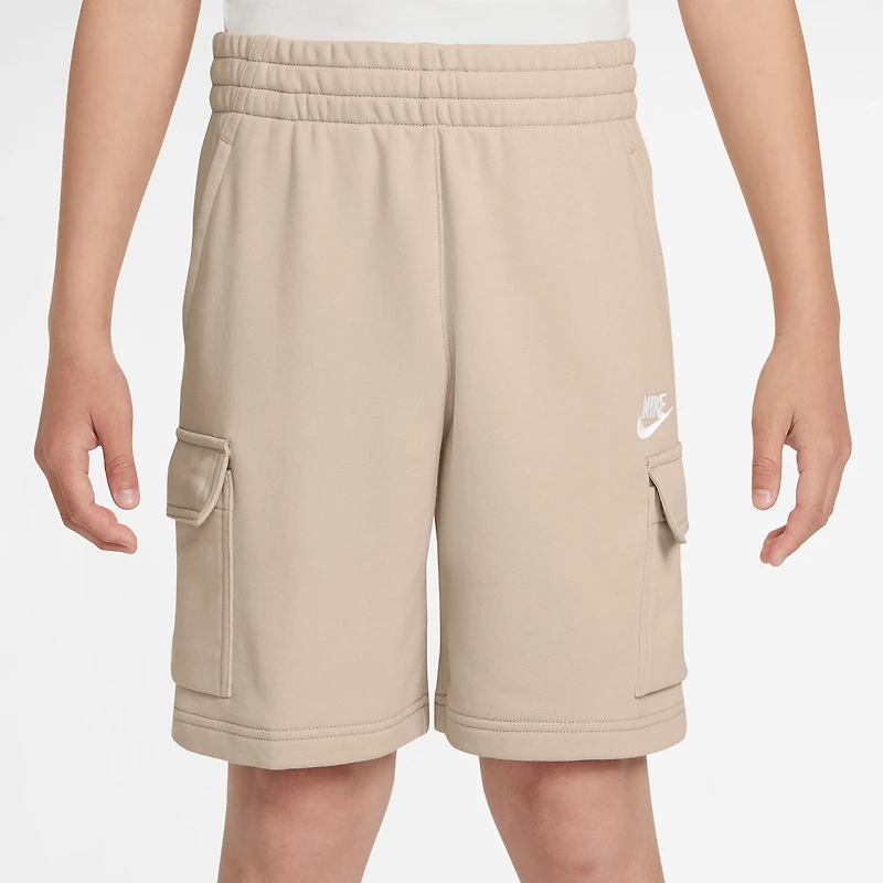 Nike Club French Terry LBR Cargo Shorts  - Boys' Grade School