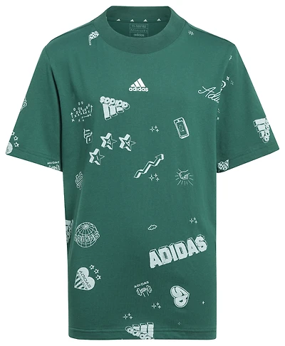 adidas Brand Love Q3 All Over Print T-Shirt  - Boys' Grade School