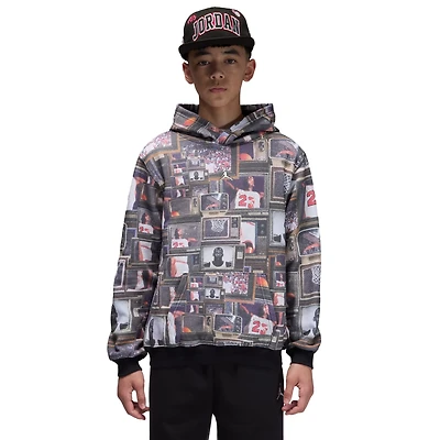 Jordan Brooklyn AOP Fleece Pullover Hoodie  - Boys' Grade School