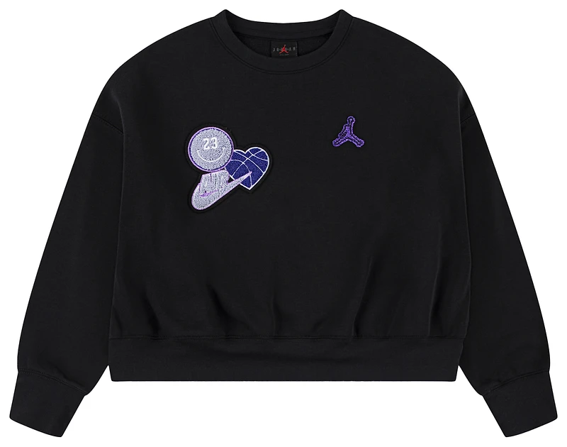 Jordan Blue Jeans & Bling Fleece Crew - Girls' Grade School