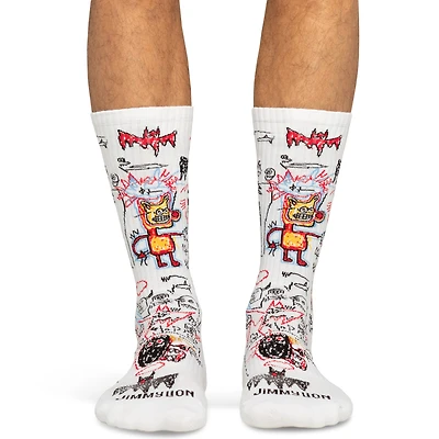 Jimmy Lion Athletic Basquiat Batman Socks  - Men's
