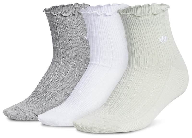 adidas Originals Ruffle Quarter Socks 3-Pack  - Adult