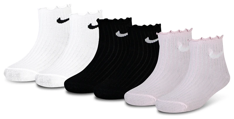 Nike Lettuce Welt Ankle Socks 6 Pack - Girls' Preschool