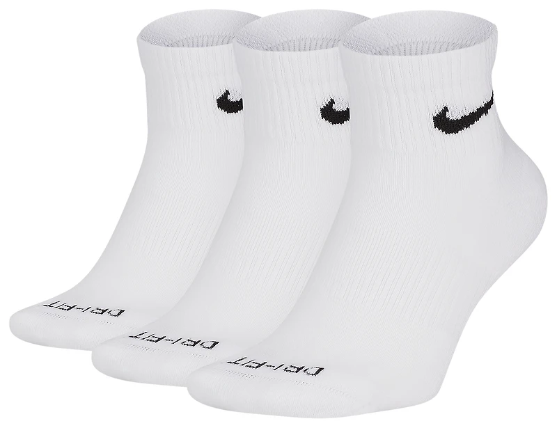 Nike 3 Pack Dri-FIT Plus Quarter Socks  - Men's