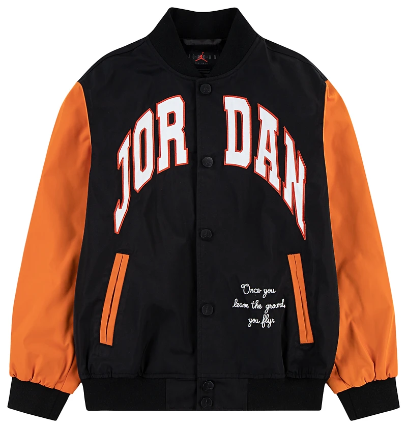 Jordan Boys HBR Varsity Jacket - Boys' Grade School Black/Starfish
