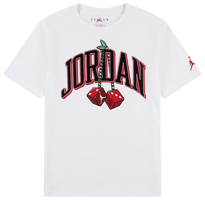 Jordan Boys Cherry Dice Short Sleeve T-Shirt - Boys' Grade School White/White