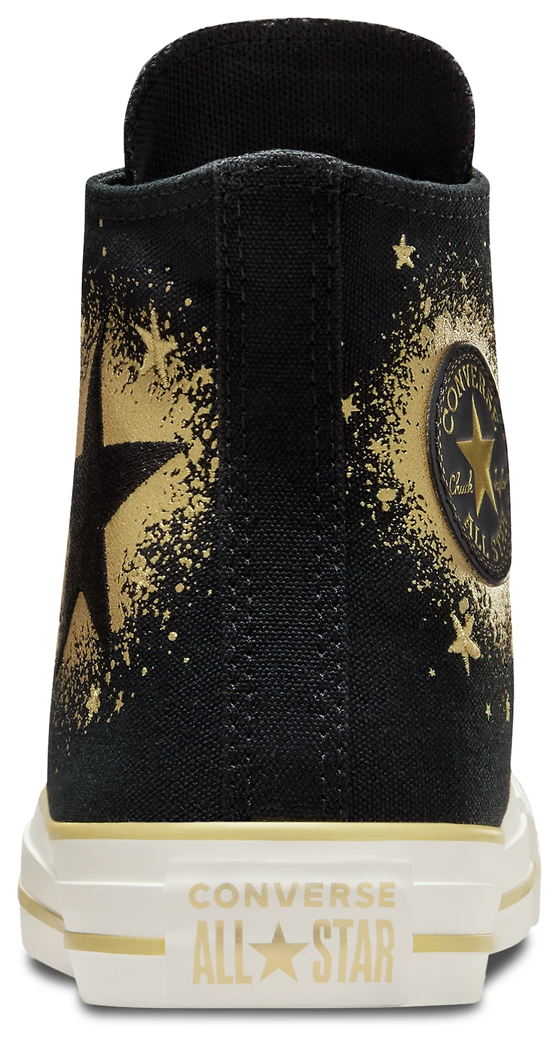 Converse Girls Chuck Taylor All Star Hi - Girls' Grade School Basketball Shoes Black/Gold/White
