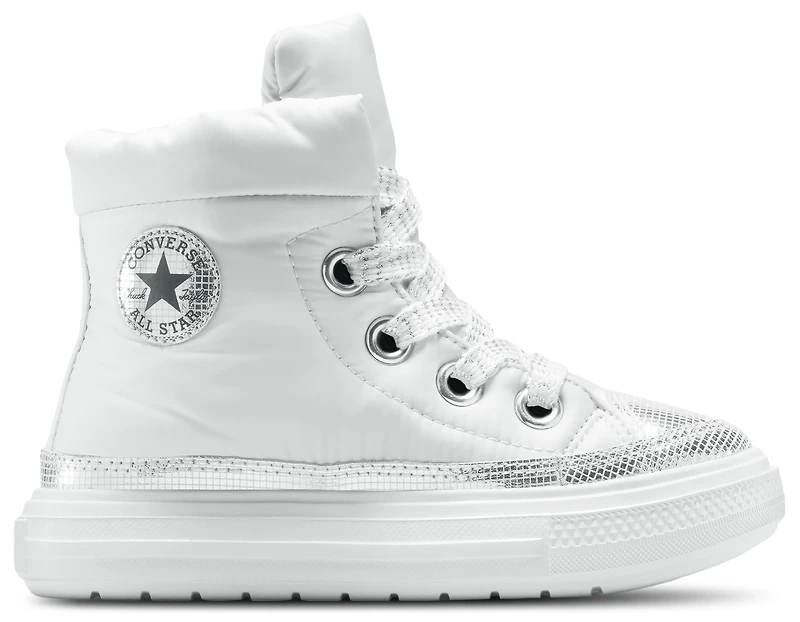 Converse Girls Chuck Taylor All Star Elements Boots High - Girls' Grade School Silver/Black/Barely Grey