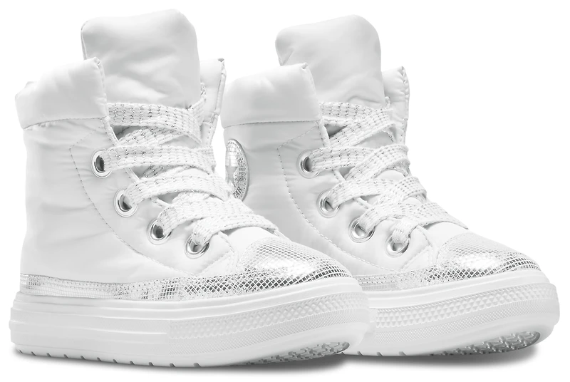 Converse Girls Chuck Taylor All Star Elements Boots High - Girls' Grade School Silver/Black/Barely Grey